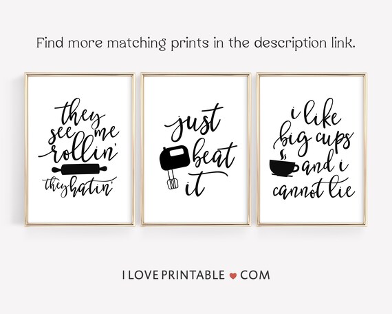 KITCHEN WALL ART, Kitchen Decor,Funny Kitchen Print,This Kitchen Is For  Dancing,Quote Prints,Typogra Art Print by TypoHouse