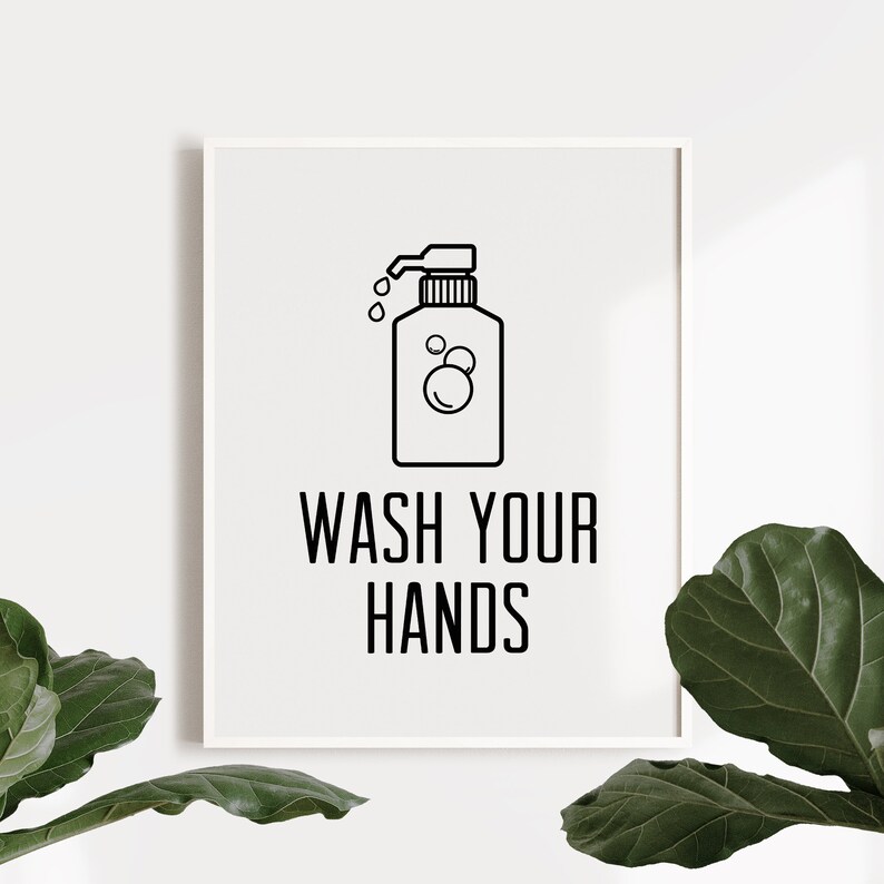Bathroom wall art Wash your hands Printable wall art 8x10 | Etsy