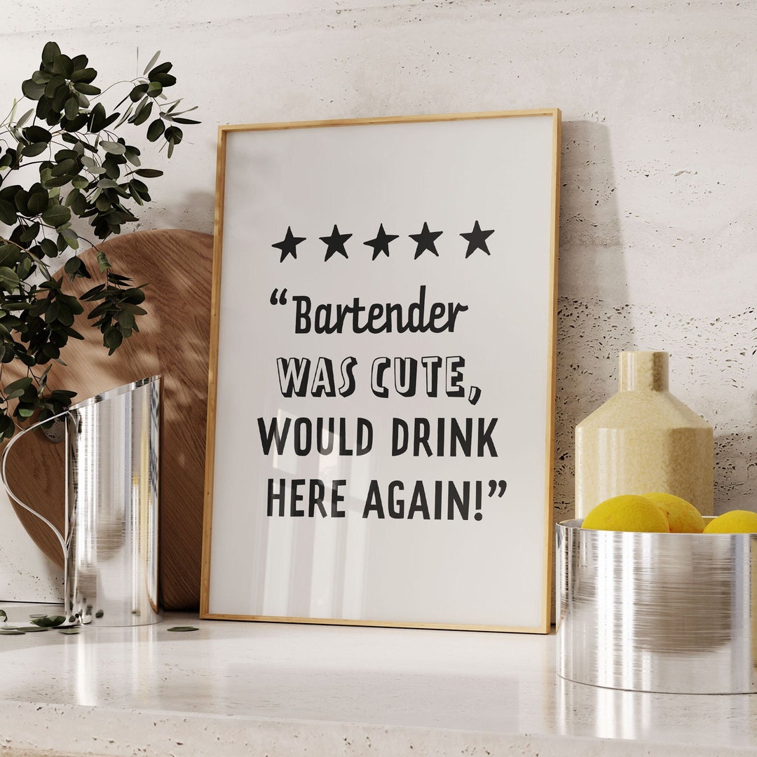 Funny Bartender Art Print, Home Bar Decor (digital Download) - Etsy