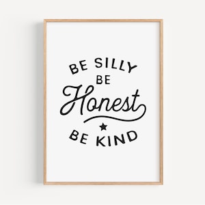Positive Motivational Wall Art, Inspirational Nursery Decor, Motivational Kids Room Decor, Encouraging Quote Poster, Be Kind Playroom Print