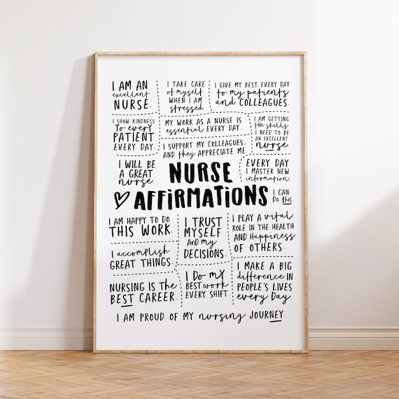 Nurse Affirmations Art Print | Positive Wall Decor (Digital Download)