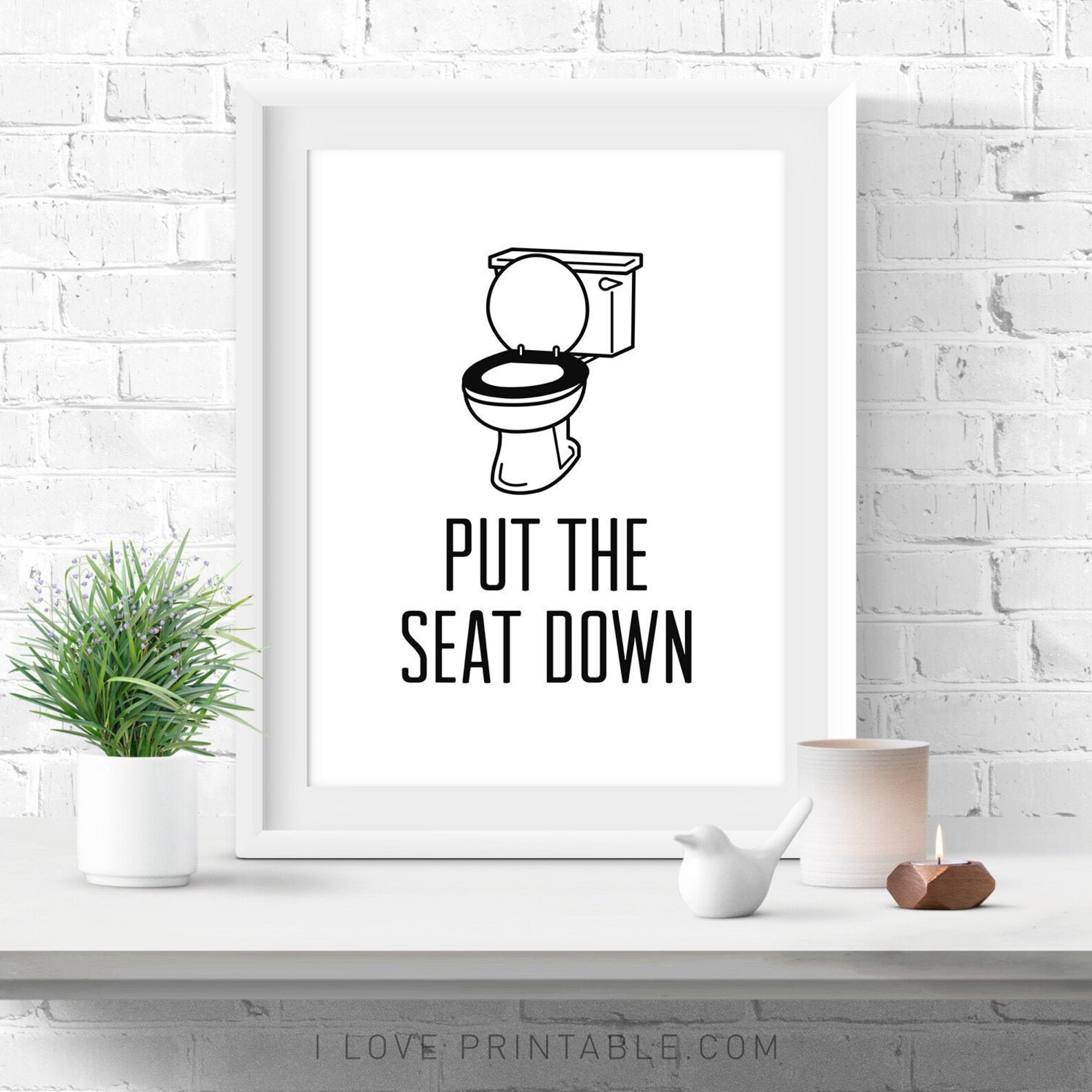 Put the Seat Down Sign Funny Bathroom Rules Signs Toilet Etsy