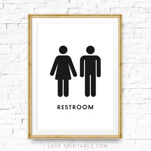 Unisex Restroom Sign Printable, Modern Bathroom Art (Digital Download) image 9