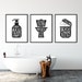 Bathroom wall decor, Printable sign, Print set of 3, Flush toilet sign, Wash hand sign, Vintage signs, Hand lettered sign, Printable set 
