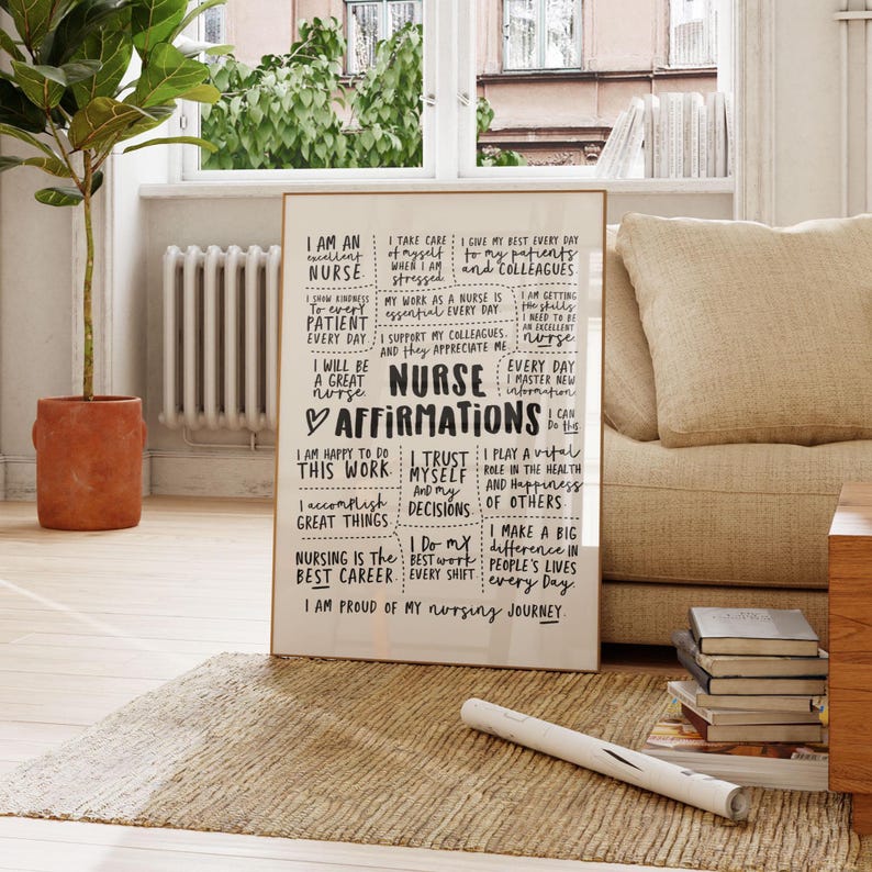 Nurse Affirmations Art Print | Positive Wall Decor (Digital Download) image 5