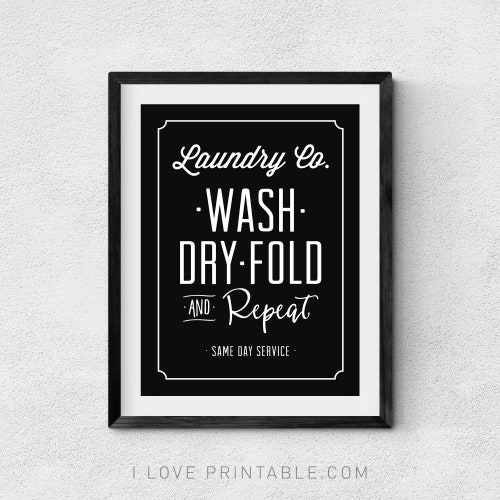 Wash Dry Fold Repeat Laundry Room Decor Printable Wall - Etsy