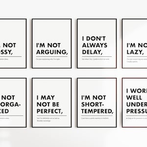 Funny Office Decor, Set of 8 PRINTABLES Office wall art, Funny work from home art, Coworker gifts, Bundle Printable Home Office Decor