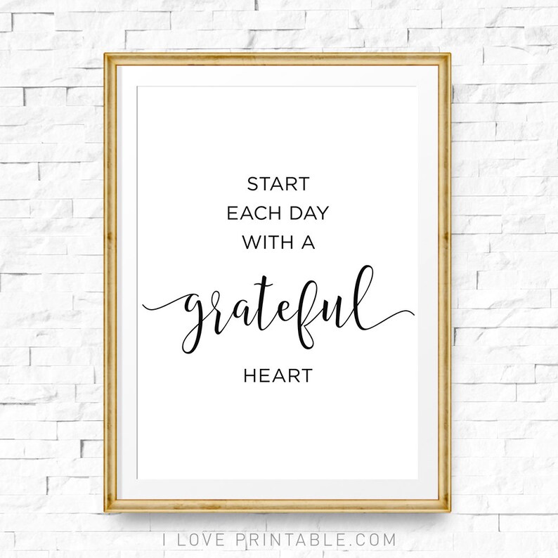 Start Each Day With a Grateful Heart Wall Decor - Etsy