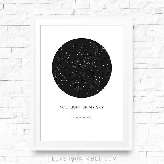 Custom star map print Digital download Star map custom | Etsy