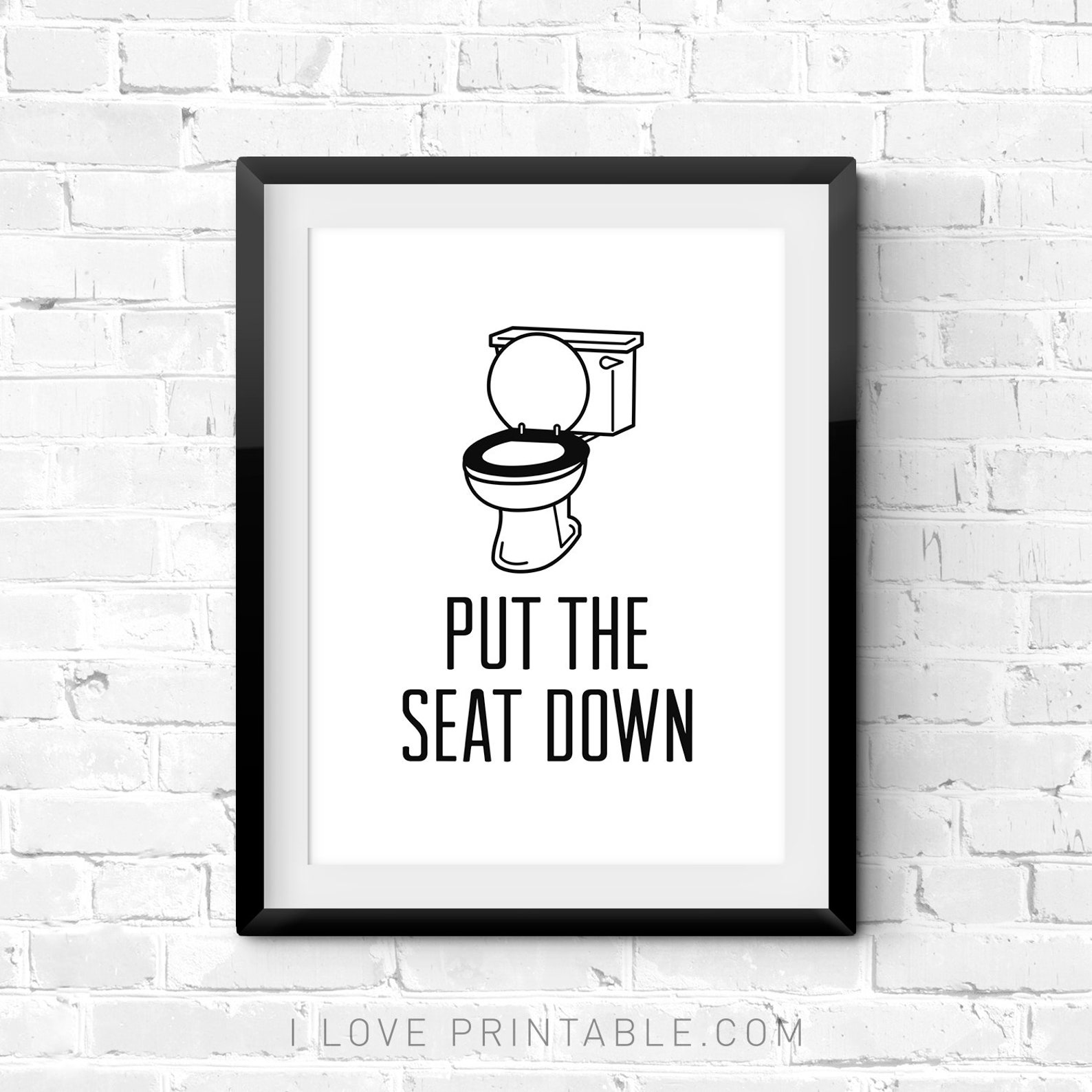 Put the Seat Down Sign Funny Bathroom Rules Signs Toilet Etsy