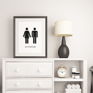 Unisex Restroom Sign Printable, Modern Bathroom Art (Digital Download) image 3