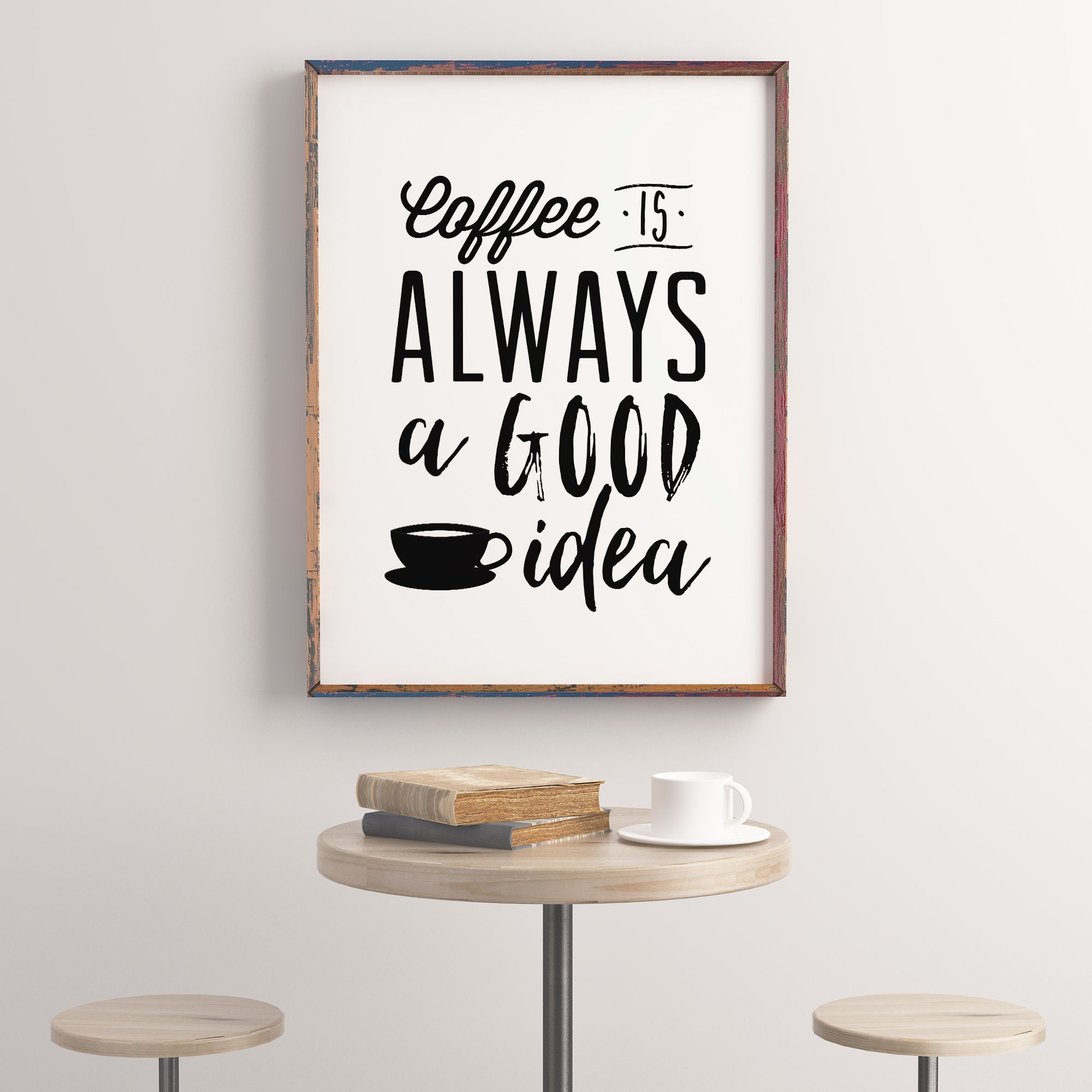 Digital Prints Art & Collectibles Kitchen Poster Printable Coffee Signs ...