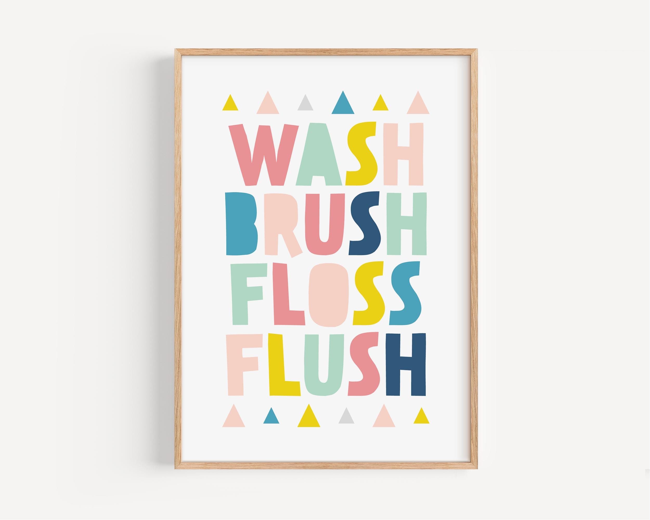Kids Bathroom Rules Wall Art, Colorful Kids Bathroom Sign, Fun Toilet Rules Poster, Printable Kids Hygiene Wall Art, Digital Download Prints