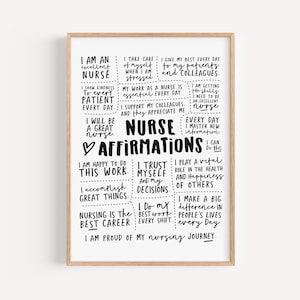 Nurse Affirmations Art Print | Positive Wall Decor (Digital Download) image 3