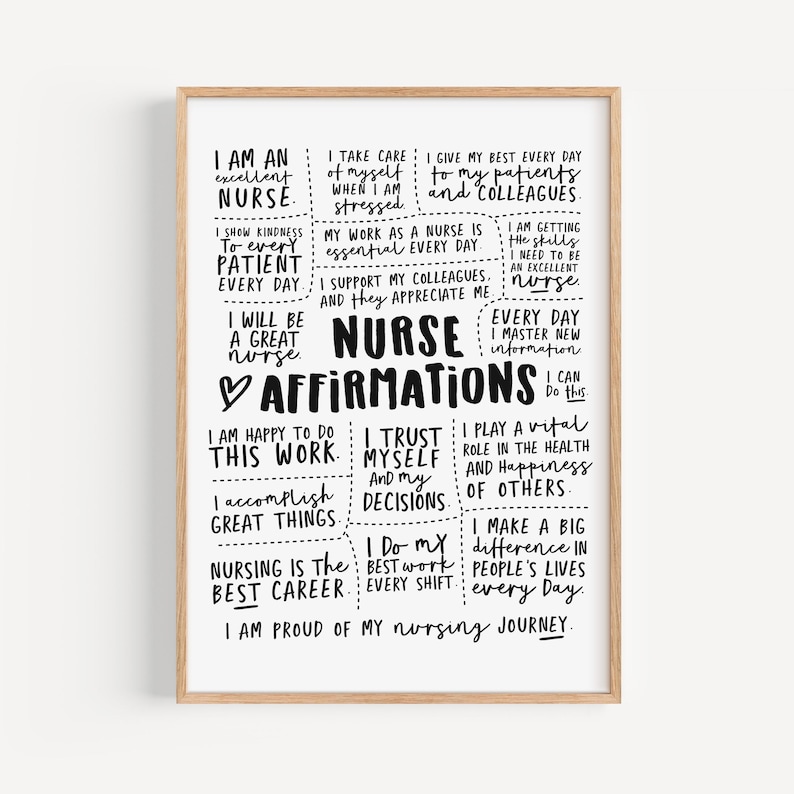 Nurse Affirmations Art Print | Positive Wall Decor (Digital Download) image 3