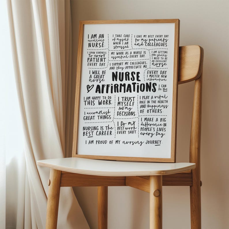 Nurse Affirmations Art Print | Positive Wall Decor (Digital Download) image 2
