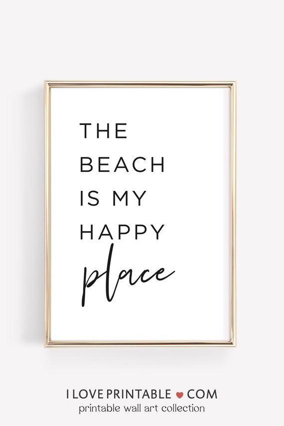 Society6 ケース the beach is my happy place The Beach is My Happy Place, Coastal Printable Wall Art