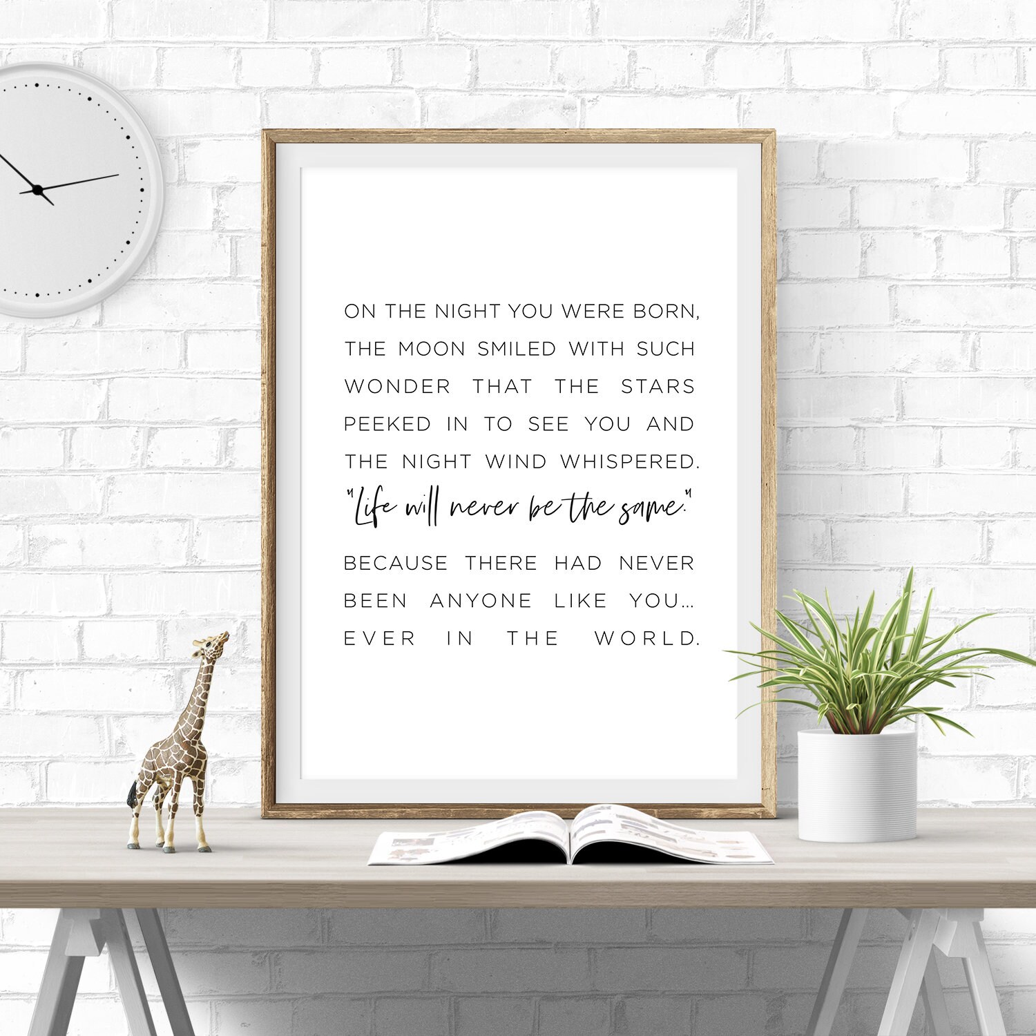 Nursery Quote Wall Art on the Night You Were Born
