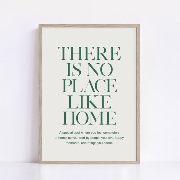 Retro Home Quote Printable Wall Art No Place Like Home Print Housewarming Gift Wall Art for Living Room Family Print Digital Download