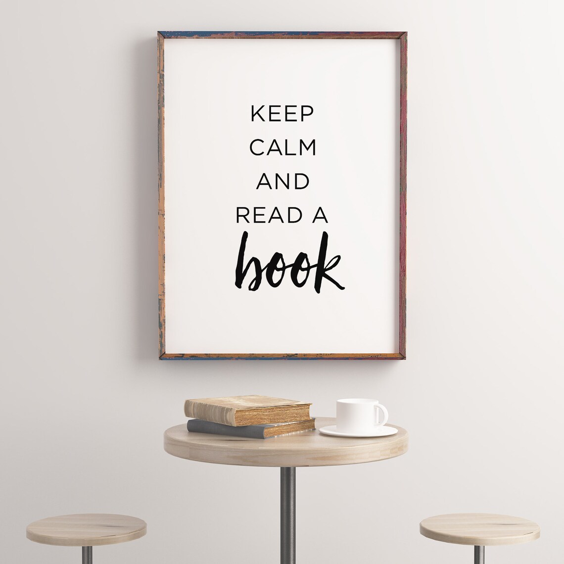 Keep calm and read a book Printable wall art Teacher gift | Etsy