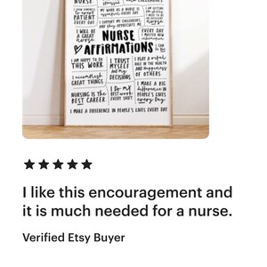 Nurse Affirmations Art Print | Positive Wall Decor (Digital Download) image 10