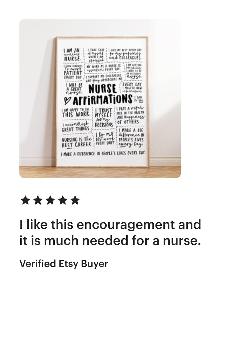 Nurse Affirmations Art Print | Positive Wall Decor (Digital Download) image 10
