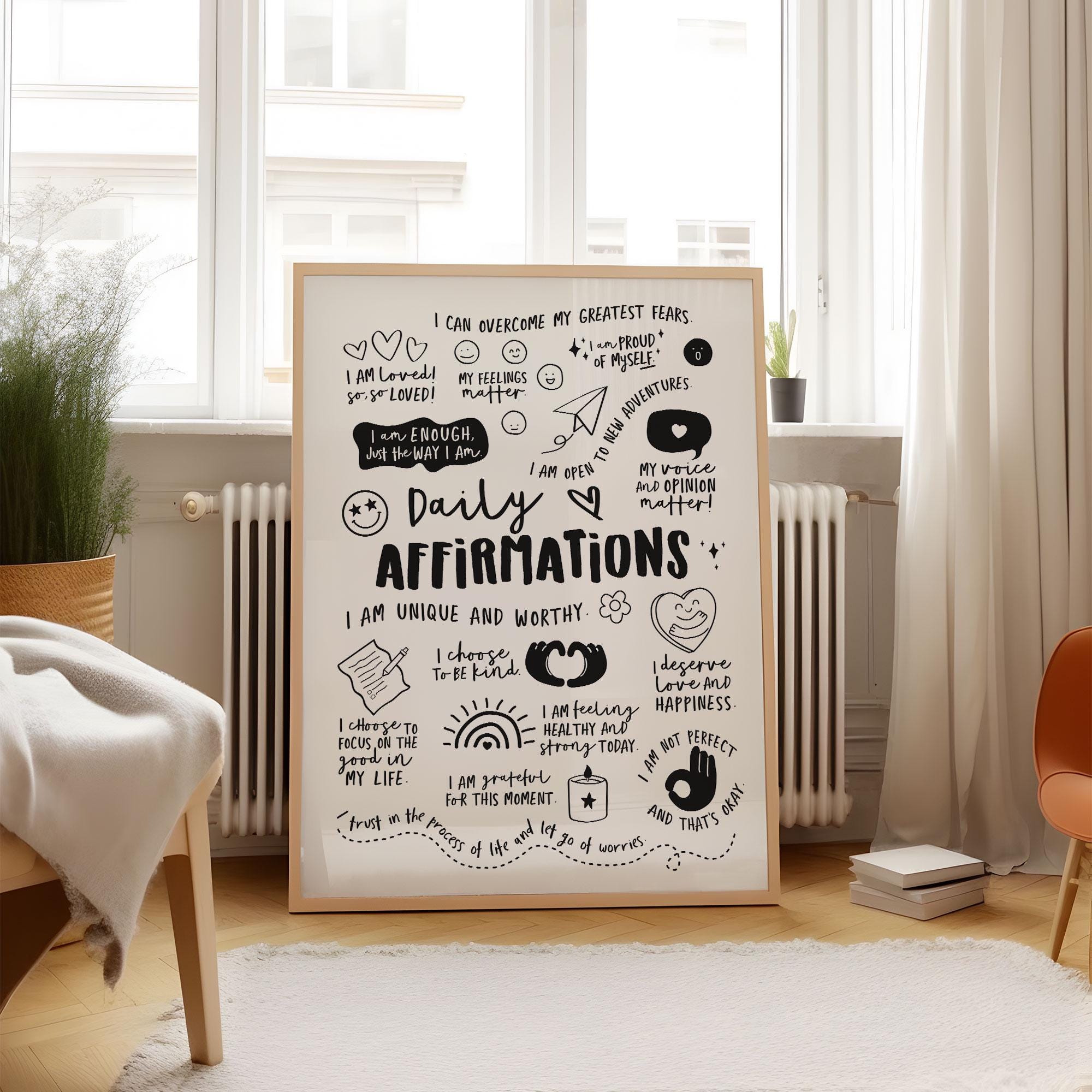 Daily Affirmation Printable Wall Art, Positive Reminder Poster ...