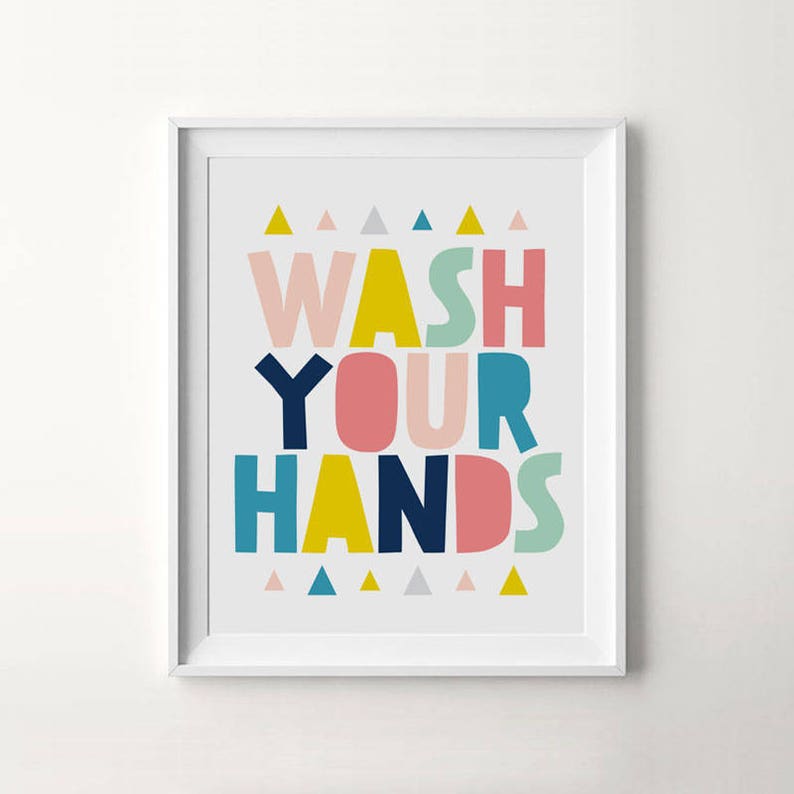 Bathroom Art Set Kids Bathroom Sets Printable Art Wash Your - Etsy UK