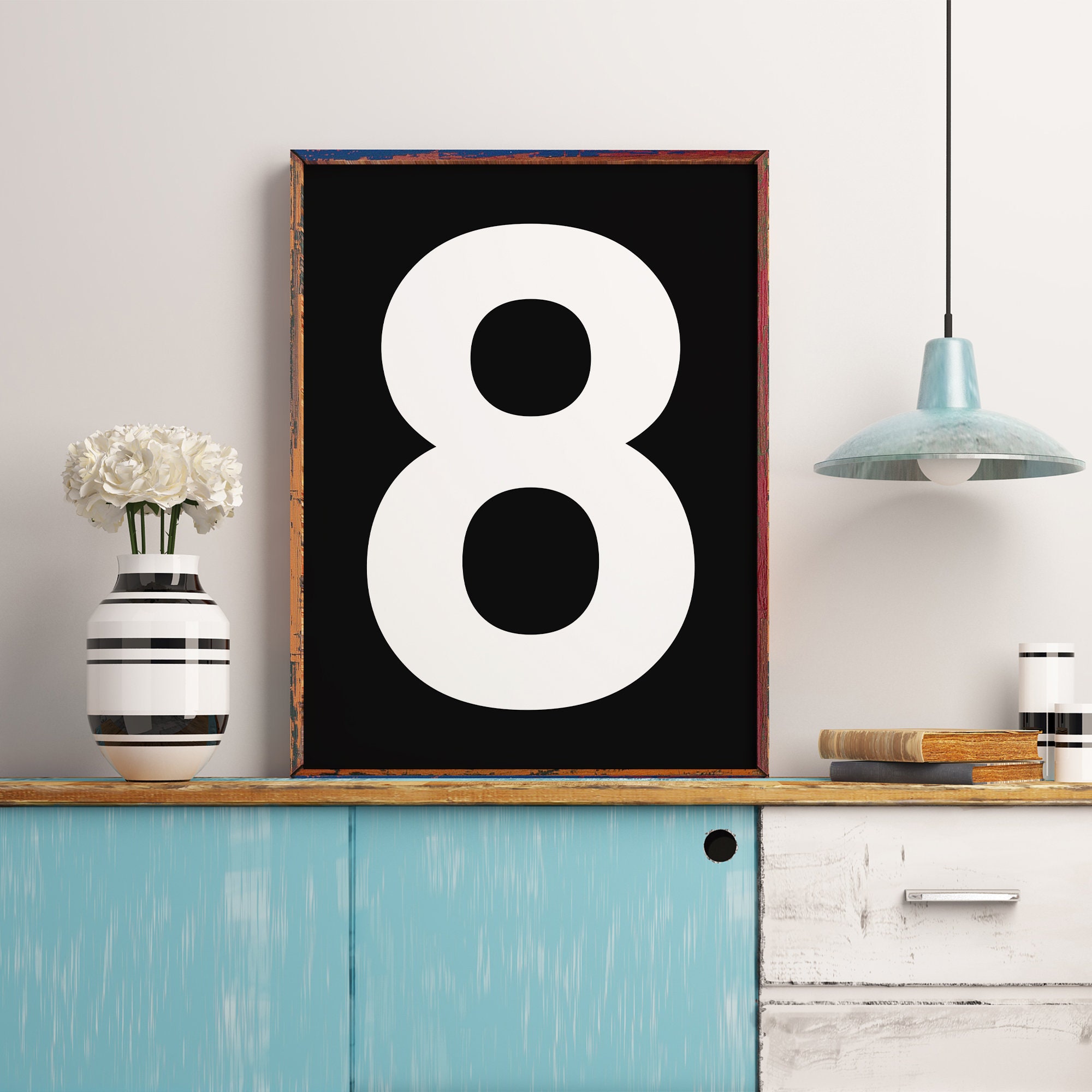 Printable wall art Big Numbers Scandinavian art Modern art | Etsy