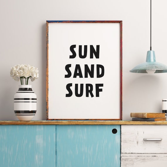 Beach Art Sun Sand Surf Soft Poster Coastal Decor Beach | Etsy