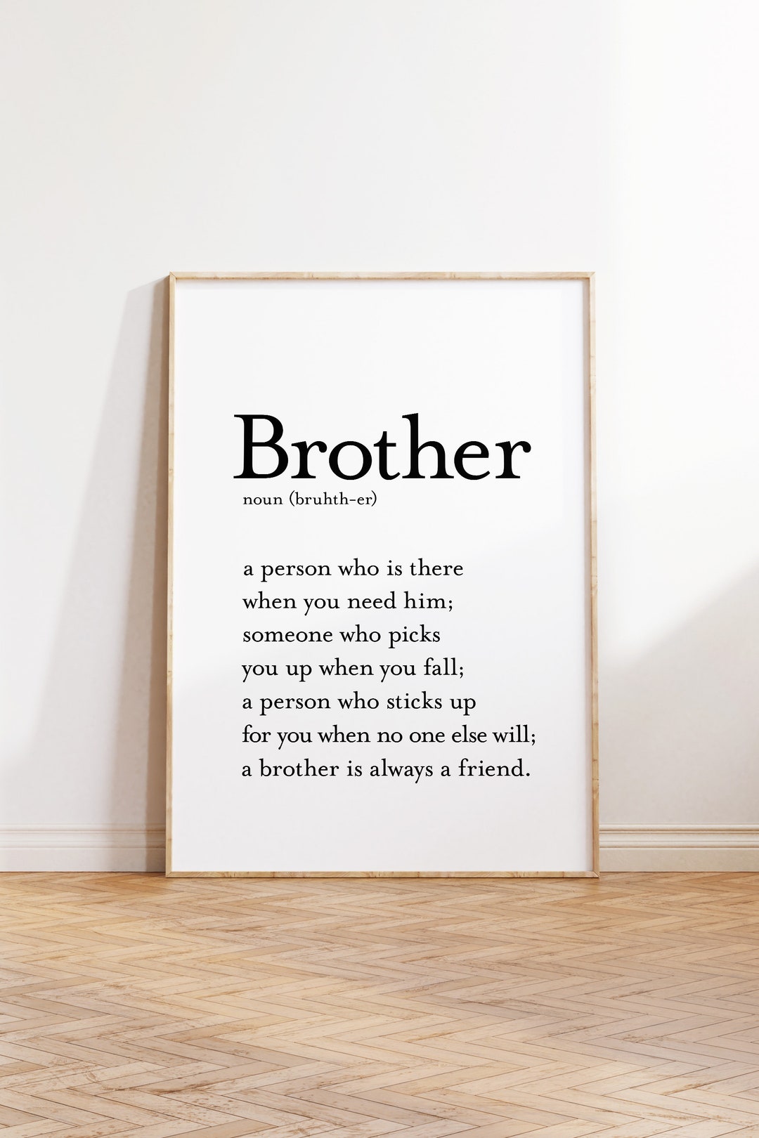 Brothers Definition Sign Boys Room Decor, Printable Wall Art for Boys Brother Print, Digital