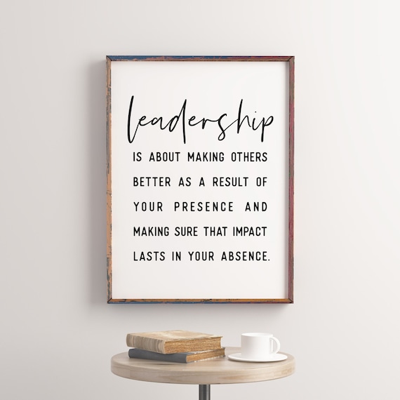 Leadership Quote, Inspirational Quotes, Printable Art, Office