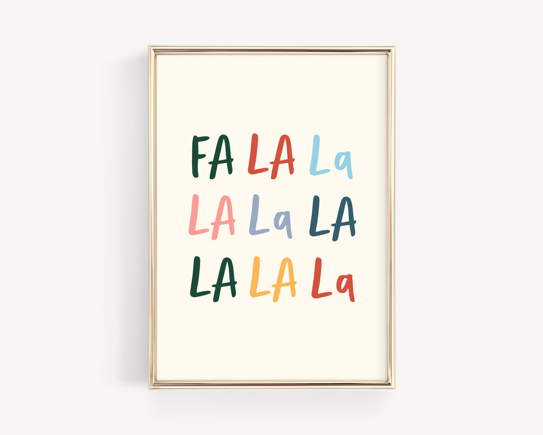 Fa La La La Printable Art, Fa La La Sign, Holiday Decor, Printable