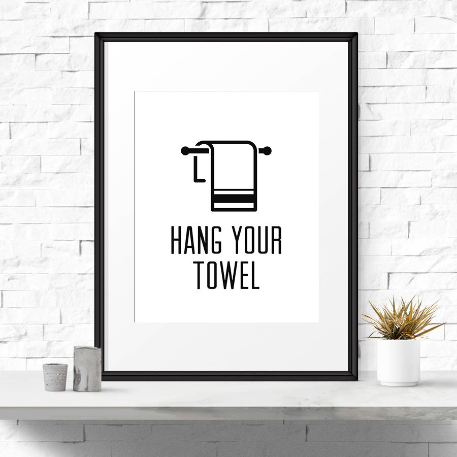 Hängen Sie Ihr Handtuch Badezimmer Wandkunst Sofortiger | Etsy