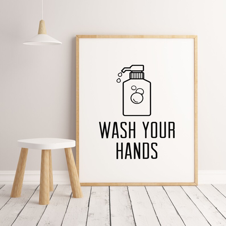 Bathroom wall art Wash your hands Printable wall art 8x10 | Etsy