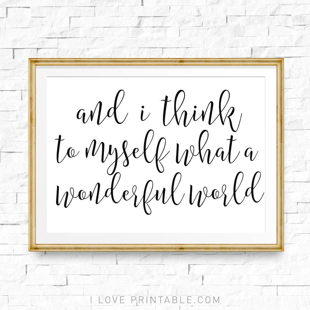 And i think to myself what a wonderful world sign Family Etsy