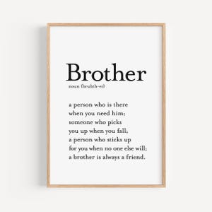 Brothers Definition Sign Boys Room Decor, Printable Wall Art for Boys Brother Print, Digital Wall Art Boys Art Print, iloveprintable