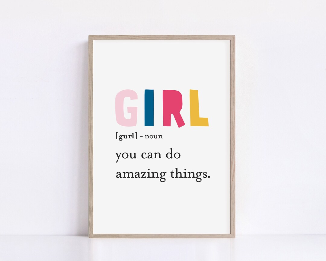 Girl Nursery Wall Art, Girl Definition Print, Printable Nursery Decor ...