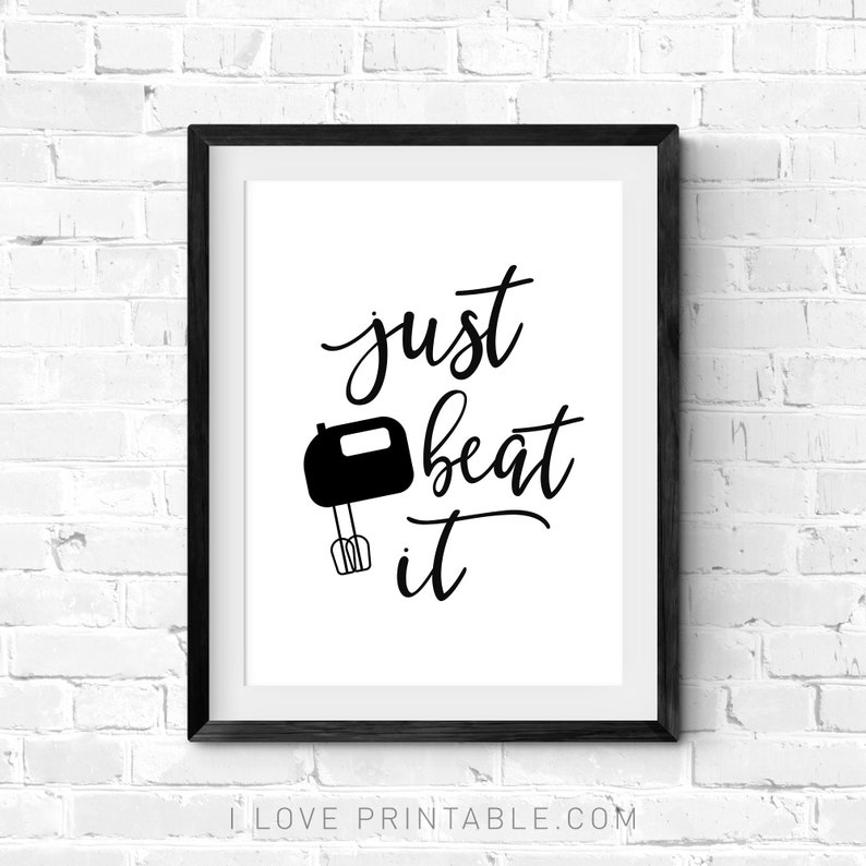 Just Beat It Kitchen Wall Art Kitchen Sign Kitchen | Etsy
