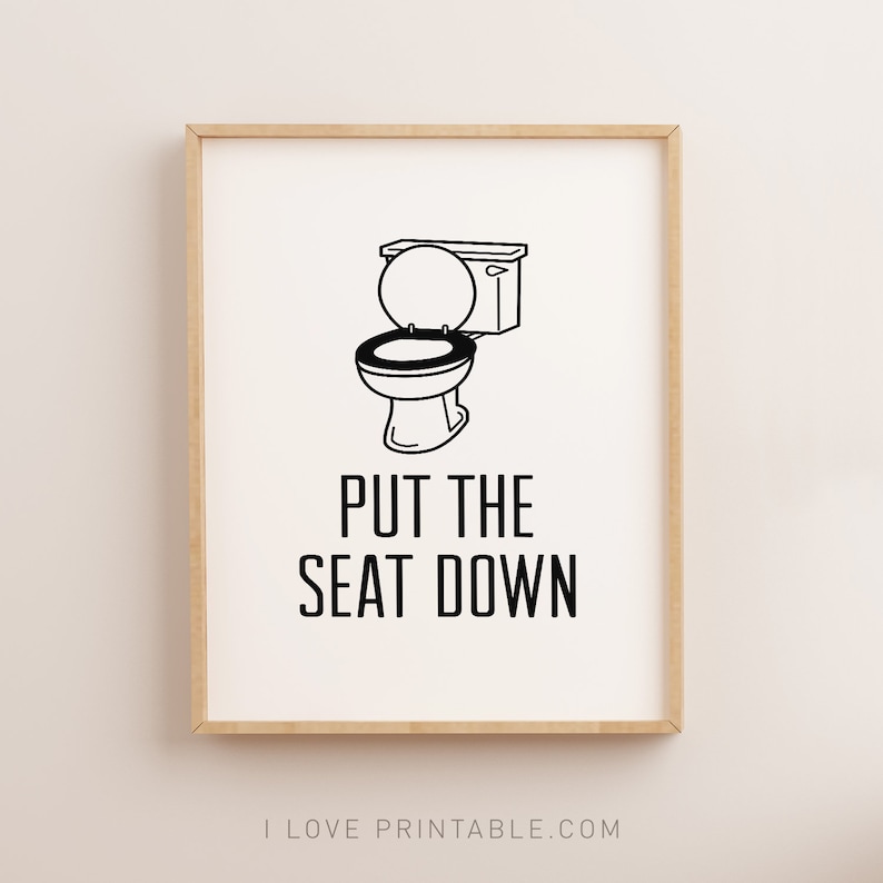 Put The Seat Down Bathroom Printable Kids Bathroom Art Home Etsy