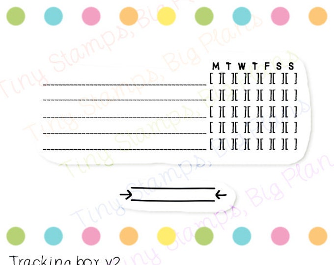 Planner Stamps Tracking Box and Emphasis Lines V2 Etsy