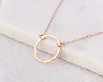 Simple Gold Circle Necklace | Gold Karma Necklace | dainty gold necklace | delicate gold jewelry