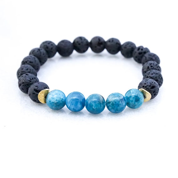 Lava and Apatite bracelet