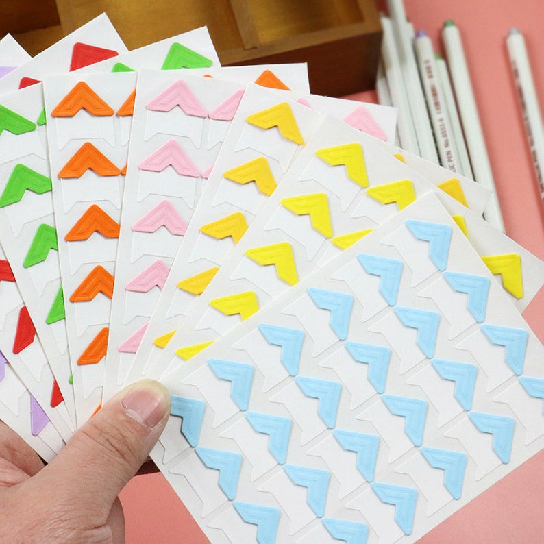 Paper Photo Corner Holder Sticker Rainbow Self Adhesive For Fuji Instax Mini Diy Sbook