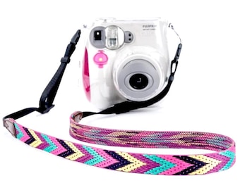 Camera Strap Fujifilm Instax Camera Compact Camera Strap Purple BrownArrow Adjustable Length