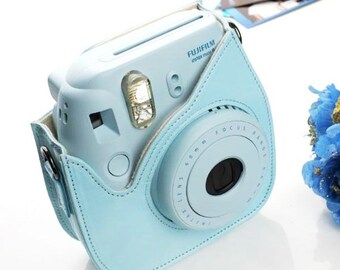 Fujifilm Instax Mini 8 9 Camera Bag Blue Leather Protection Case