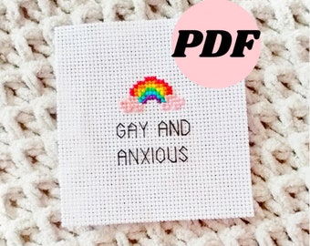 Modèle PDF de point de croix gay et anxieux