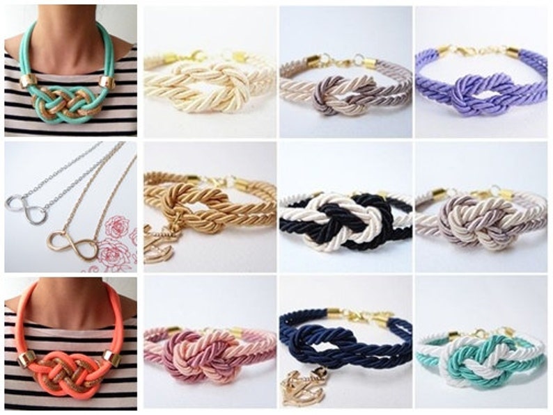 Wedding Gift, Bridal Shower Gift,nautical Bracelet, Wedding Favors,tie