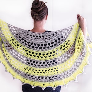 MOTIF DE CHÂLE AU CROCHET, grand modèle de châle au crochet, modèle de dentelle au crochet - modèle au crochet - entièrement rédigé - instructions étape par étape