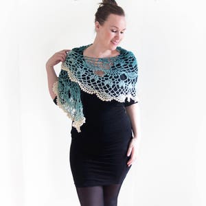 CROCHET SHAWL PATTERN, crochet pattern - fully written - fully charted - charts for print - charts for tablet - step-by-step instructions